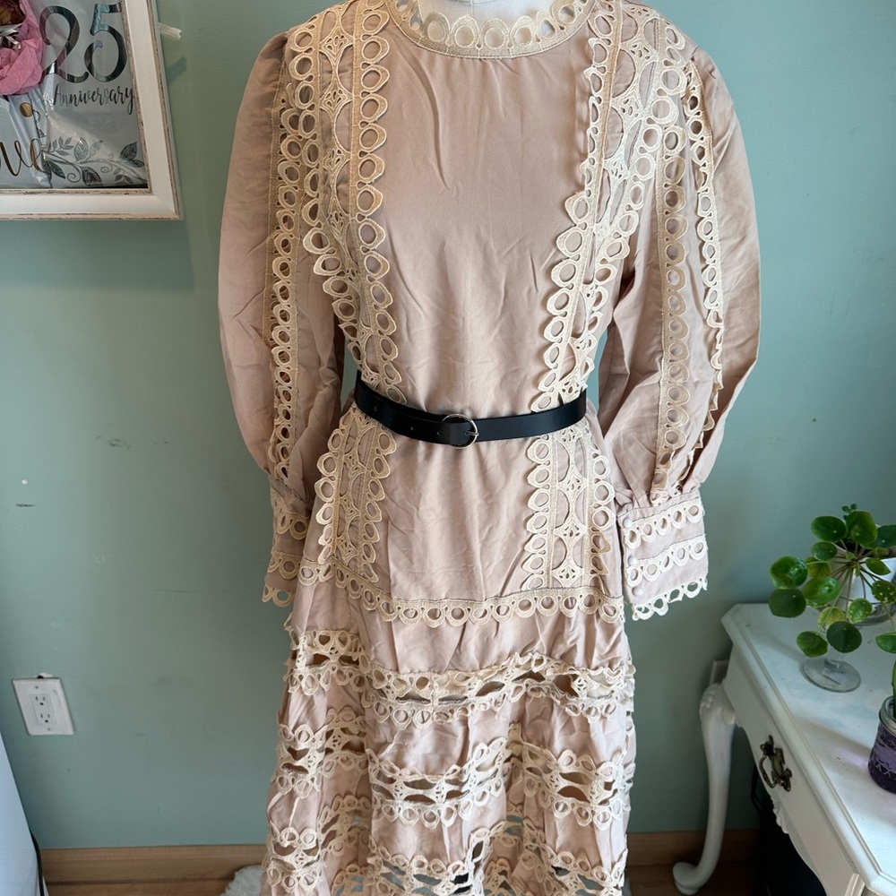 Beautiful Dress with Belt - Picture 3 of 14